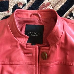 Talbots Jackets & Coats - Talbots salmon color leather jacket Talbots Jackets & Coats - Talbots salmon color leather jacket
